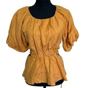 ASTR The label Women’s Size Small  Vendetti Cutout Back Puff Sleeves Top‎ Linen